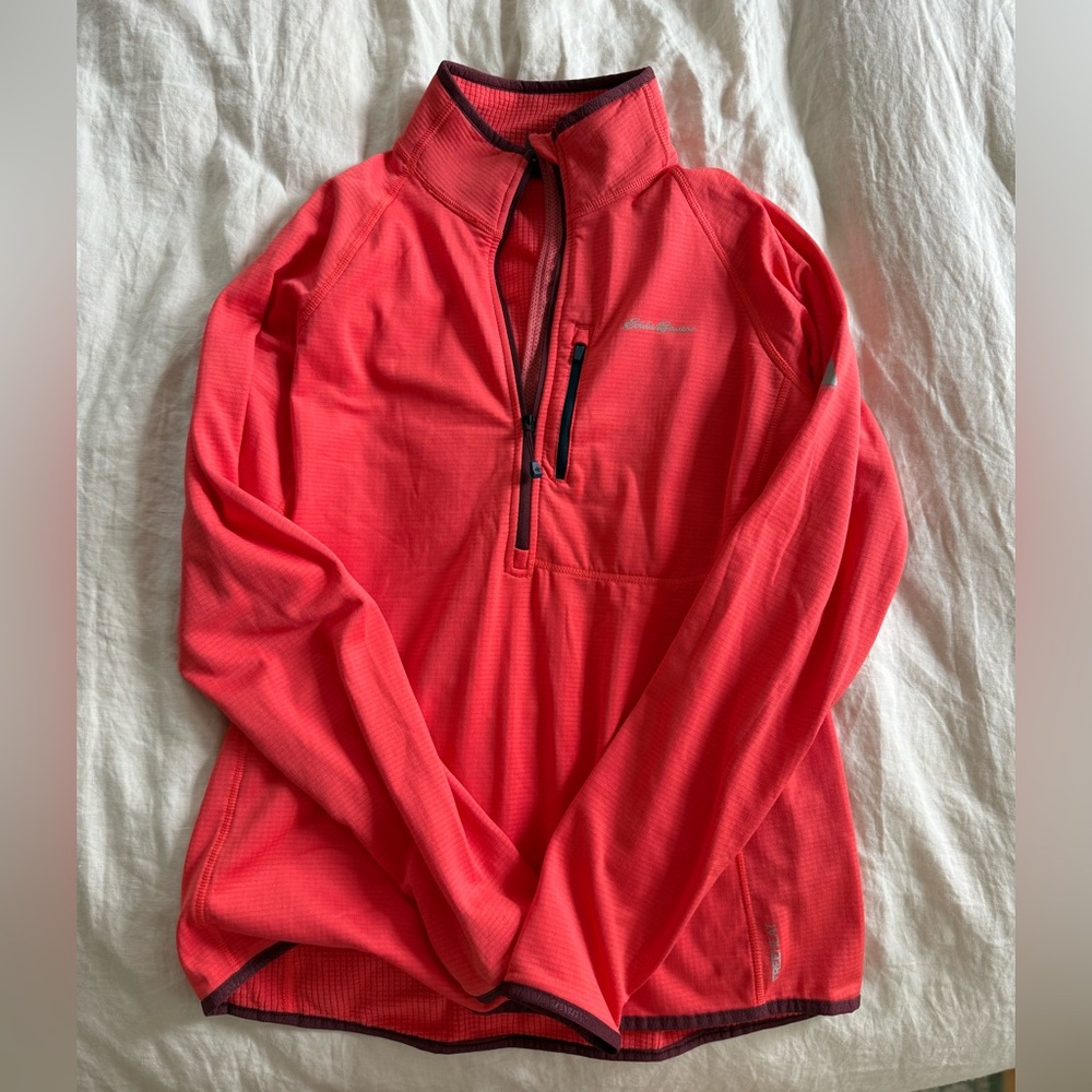 Eddie Bauer Women's Vibrant Coral Quarter Zip Jacket